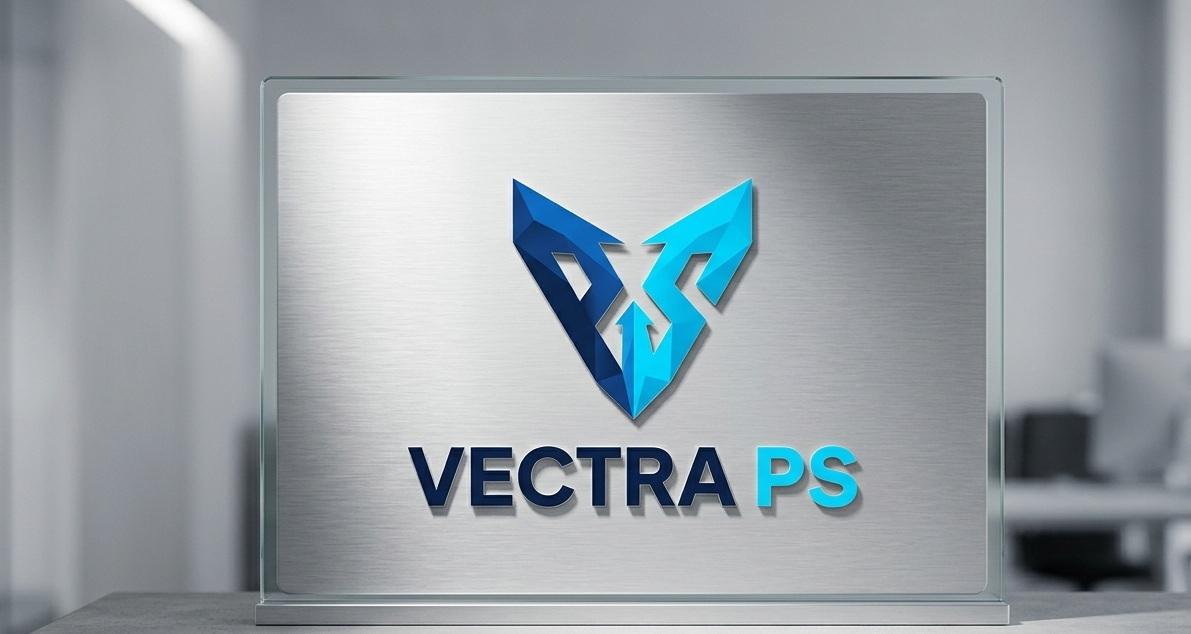 Logotipo VECTRA PS en Oficina Corporativa